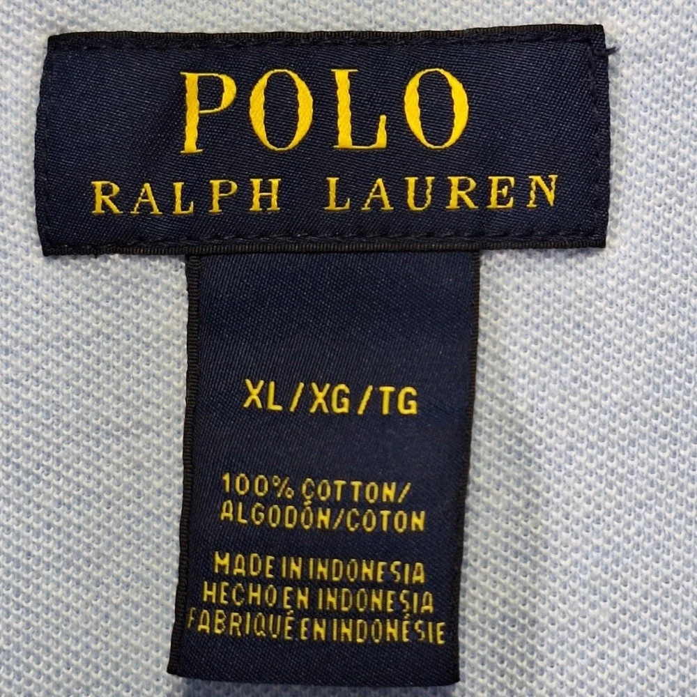 Polo Ralph Lauren Shirt Mens XL Blue Embroidered Pony Logo Collared Button Up